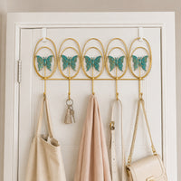 Creative Iron Art Butterfly Wall Hook for Entryway and Bedroom, Key and Clothes Organizer, Punch-Free