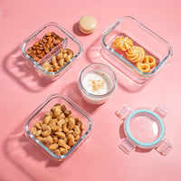 Mini Glass Food Storage Container for Refrigerator, Microwave, and Steaming - Baby Food and Lunch Box