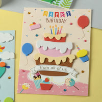 Teacher's Day Greeting Card DIY Kit for Kids, Cartoon Handmade Birthday Blessing Card with Envelope