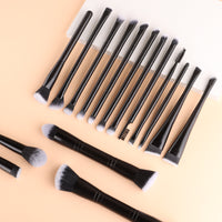 Nongying 16-Piece Double-Ended Makeup Brush Set for Eyes and Face