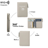 RFID Blocking Passport Holder Travel Wallet with Multiple Card Slots and Document Organizer