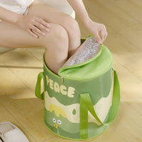 Foldable Foot Spa Bath Massager Bucket with Lid, Portable Soaking Tub for Home & Travel, Deep Barrel Design