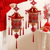 2026 New Year Lanterns for Festive Decorations - Red Palace Lanterns with Fu Character for Spring Festival