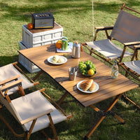 Portable Outdoor Folding Camping Table Aluminum/Carbon Steel Roll-Up Table for Picnic Fishing Beach
