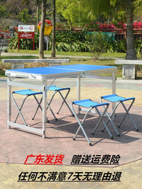 Portable Folding Aluminum Alloy Outdoor Camping Table with Stools