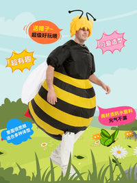Inflatable Bee Mascot Costume for Adults - Bumblebee Cartoon Character Outfit for Parties, Events, Cosplay