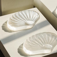 Natural Moroccan Selenite Shell Bowl for Home Decor, Jewelry Cleansing, and Landscape Ornaments