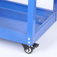 Heavy-Duty 3-Tier Rolling Tool Cart with Back Panel for Auto Repair
