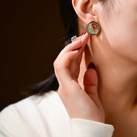 French Vintage Dried Flower S925 Silver Needle Earrings for Women