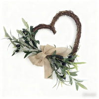 Artificial Olive Heart Wreath for All Seasons - Festive Home & Wedding Decor