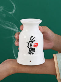 Aishan Yuan Saffron Moxibustion Cup Double-Layer Ceramic Anti-Scald Portable Moxa Device
