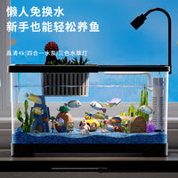 Desktop Ecological Aquarium Fish Tank for Home Office, High Transparency Landscape Stream Tank