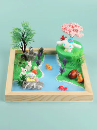 Kids DIY 3D Diorama Photo Frame Craft Kit with Cartoon Cream Glue Stickers