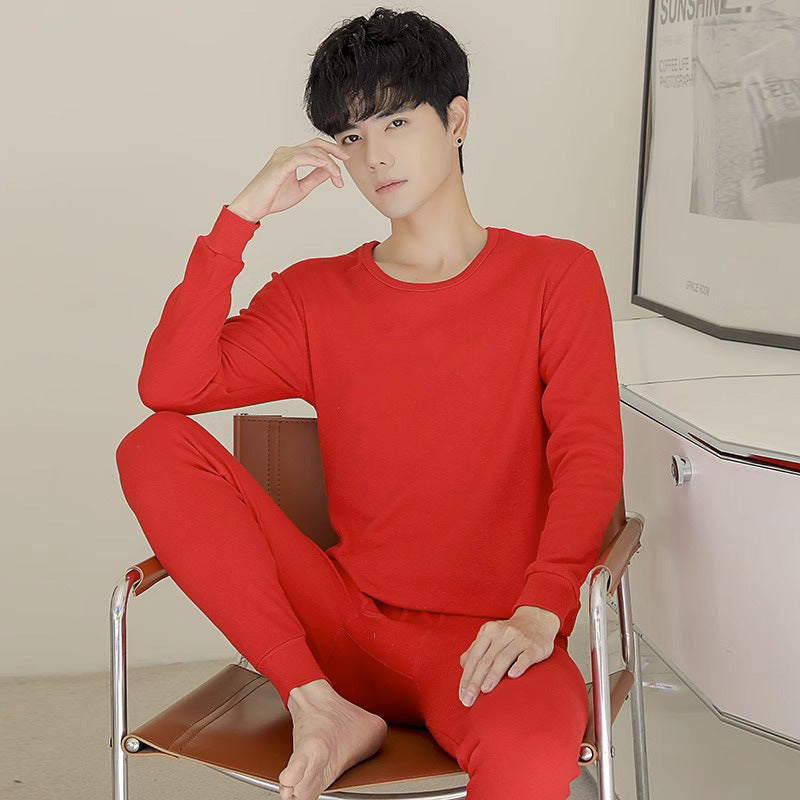 Men's Thermal Underwear Set Thin Fleece Lined De Velvet Base Layer