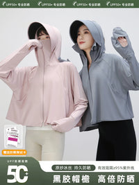 Women's Ice Silk Sun Protection Jacket UV Resistant Breathable Thin Cycling Outerwear