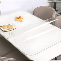 Soft PVC Tablecloth Waterproof Oil-Proof Wash-Free Heat-Resistant Table Mat Transparent Coffee Table Protector Crystal Board Thickened