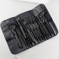 9-14 Pcs Black Grape Makeup Brush Set with Bag/Holder for Powder, Contour, Eyeshadow, Highlight