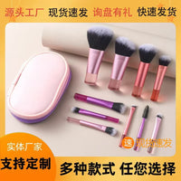 10-Piece Mini Makeup Brush Set with Crystal Handle, Portable Foundation & Eyeshadow Brushes for Travel