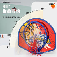 Foldable Indoor Wall-Mounted Basketball Hoop for Kids - No-Drill Basketball Board Toy for Boys