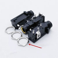 6.35mm 1/4-inch Female Jack for Guitar Microphone PCB Panel Mount Audio Socket with Nut