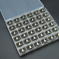 Sewing Machine Bobbin Case with 36 Transparent Bobbins and Thread