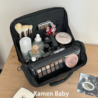 Portable Large Capacity Cosmetic Bag with Dividers, Travel Toiletry Organizer for Women