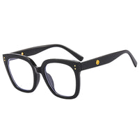 Square Anti-Blue Light Glasses with Hollow Frame and Rivet Detail