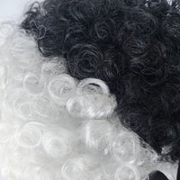 Pet Wig Black and White Afro Halloween Cosplay Headwear for Dogs Funny Photo Props