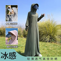 Women's Full Body UV Protection Ice Silk Sun Protection Jacket with Hood
