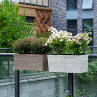 Self-Watering Wall-Mounted Planter Box for Balcony Railings, Rectangular
