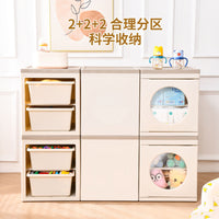 Multi-Layer Kids Toy Storage Organizer with Drawers and Lid, Dustproof Plastic Storage Cabinet for Home