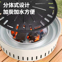 Indoor Outdoor Charcoal Grill Set with Water Ring for Tea Ceremony and BBQ