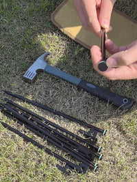Luminous Heavy-Duty Tent Stakes for Outdoor Camping and Beach Canopies, Windproof Steel Pegs with Storage