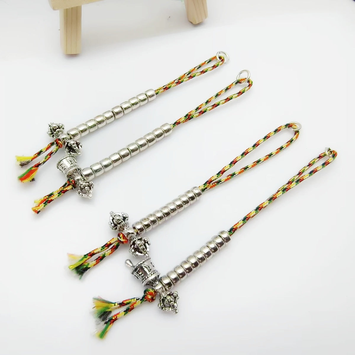 DIY Handmade Buddhist Prayer Bead Counter Vajra Bell Accessories for Bodhi Beads