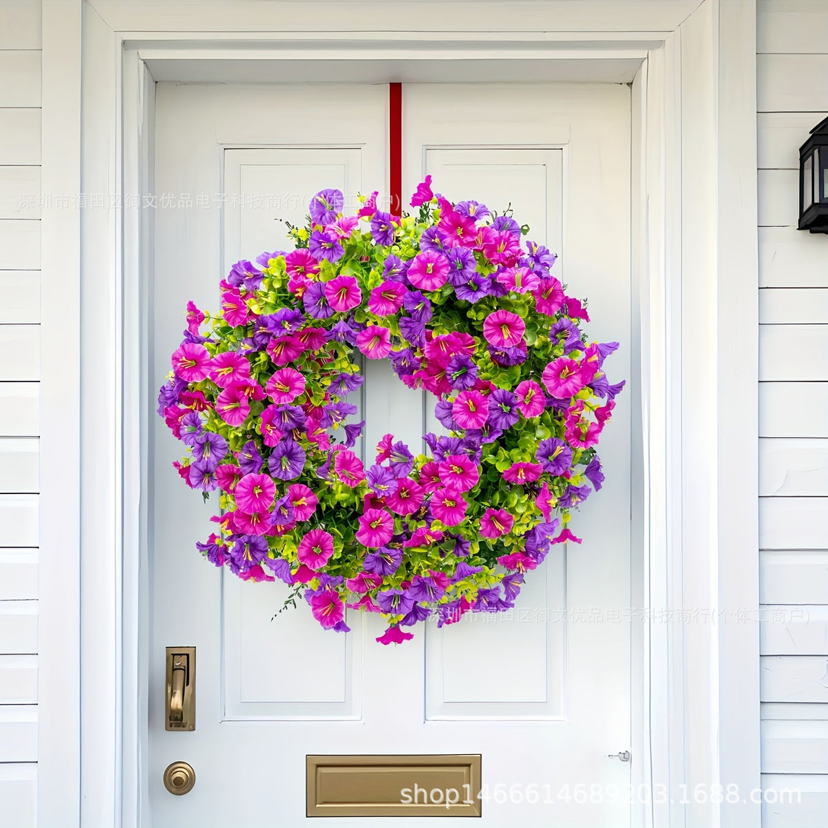 Artificial Eucalyptus Morning Glory Wreath for Wall & Door Decor