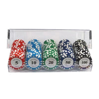 Acrylic Poker Chip Tray with Lid - 100 Chip Capacity