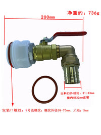 200L Plastic Drum PP Connector All-Copper Discharge Valve Oil Barrel Manual Drain Valve