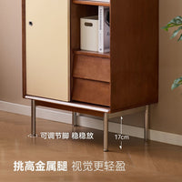 Solid Wood Sideboard Mid-Century Modern Living Room Tea Cabinet Bauhaus Dining Room Storage Cabinet Small Apartment Organizer