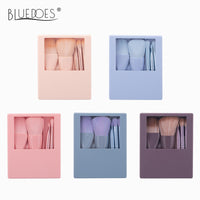 Portable Makeup Brush Set with Mirror Travel Case, Soft Bristle Powder & Eyeshadow Brushes