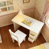 1:12 Scale Miniature 3D Printed Computer Desk for Dollhouse Scenes