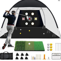 Golf Chipping Net with Practice Mat and Balls for Outdoor Indoor Training