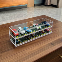 Acrylic Toy Car Display Case with Parking Slot Base for Model Cars