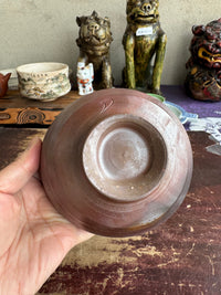Japanese Bizen Ware Matcha Bowl, Handcrafted Ceramic with Natural Glaze