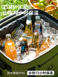 Portable Insulated Cooler Bag for Camping, Car, and Food Delivery - 15L Capacity