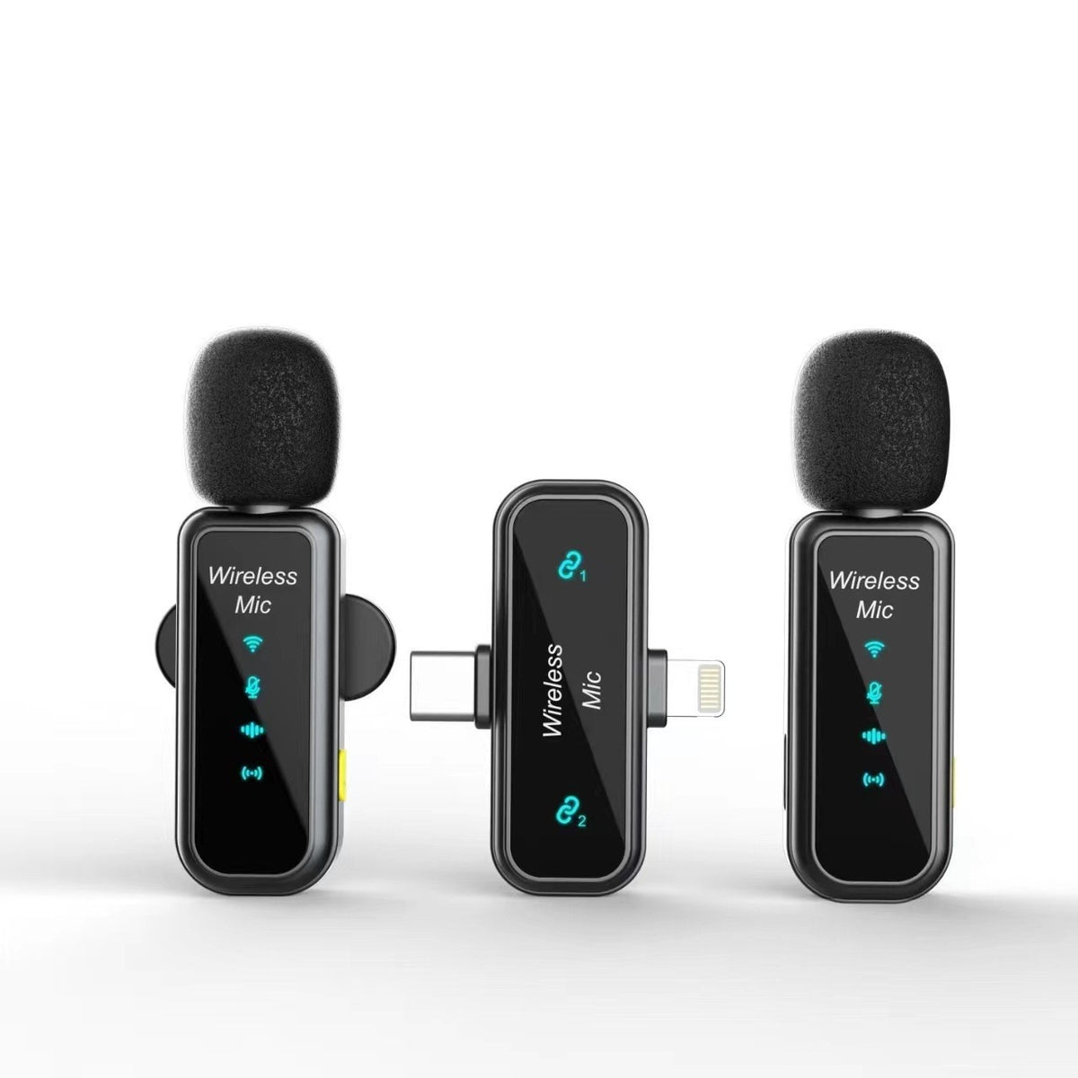 N1 2-in-1 Wireless Lavalier Microphone with Charging Case and Digital Display