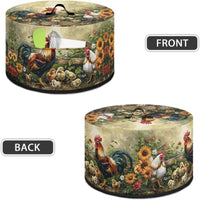Rooster Floral Slow Cooker Dust Cover, Oil-Proof Scratch-Resistant Kitchen Appliance Protector