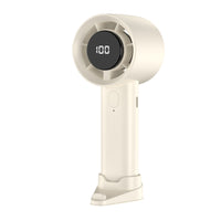 Portable Handheld Turbo Fan with Digital Display, USB Rechargeable, High Endurance for Desk and Outdoor Use