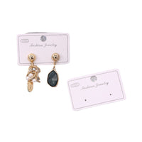 White PVC Earring Display Cards with Hanging Hooks for Jewelry Packaging