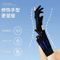 Men's Summer Sun Protection Cycling Gloves Thin Breathable Non-slip Ice Silk Driving Half Finger Gloves