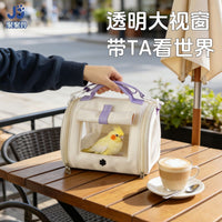 Insulated Portable Bird Carrier Backpack, Plush Warm Travel Cage Bag for Parrots and Small Pets
